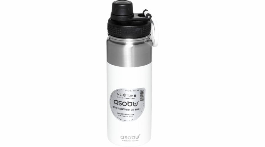 Asobu Alpine Flask Bottle White, 0.53 L