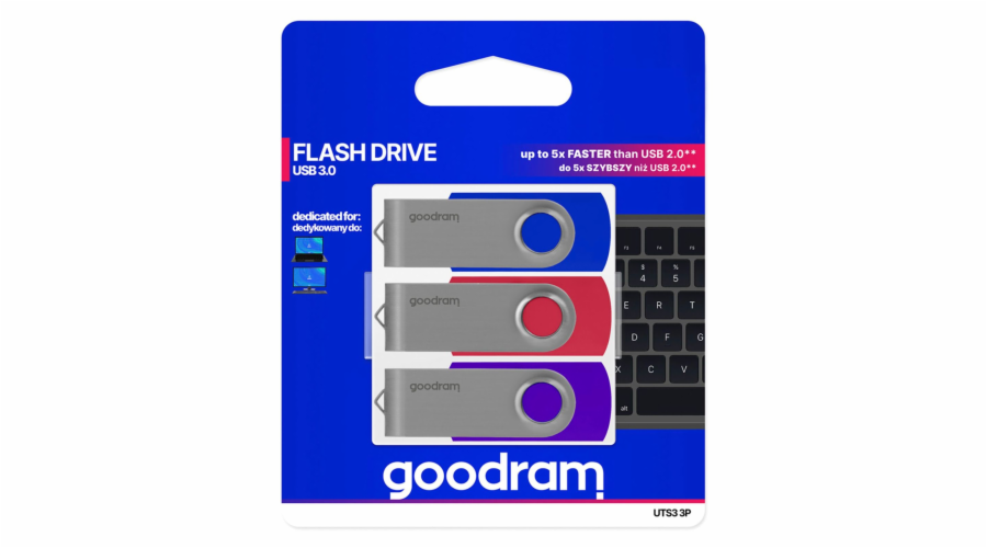 GOODRAM UTS3 USB 3.0 128GB 3-pack mix UTS3-1280MXR11-3P