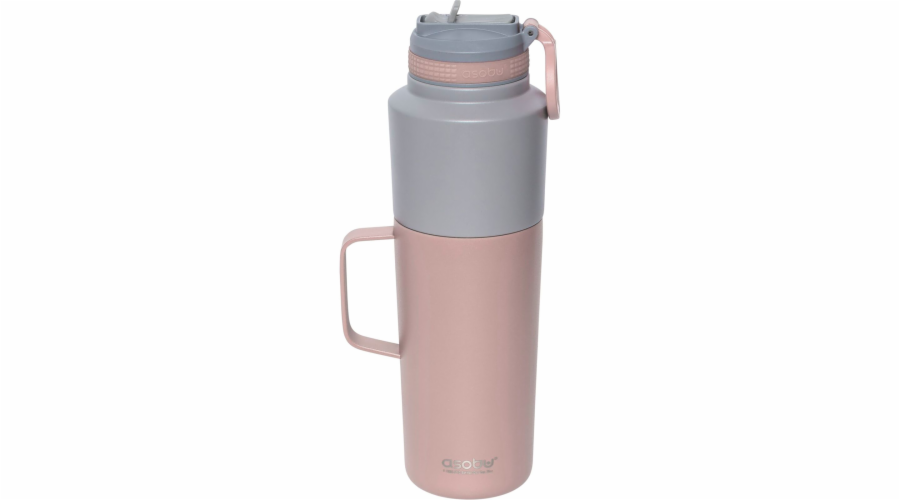 Asobu Twin Pack Bottle with Mug Pink, 0.9 L + 0.6 L