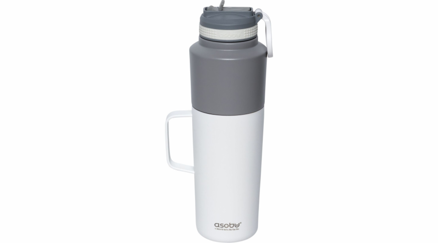 Asobu Twin Pack Bottle with Mug white, 0.9 L + 0.6 L