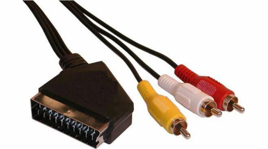 Kabel Audio/video kabel SCART-CINCH, SCART M-cinch M 3x, 3m, No Name