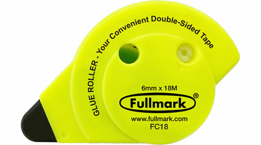 Fullmark Permanentní lepicí páska, fluorescenční žlutá, 6mm x 18m, Fullmark