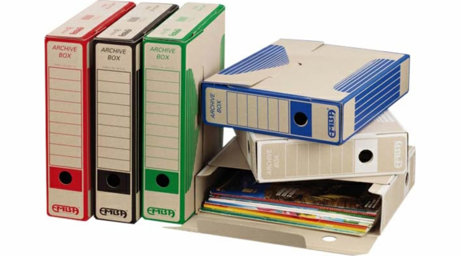 Archiv Emba Box, A4, 75 mm, bílá, Emba