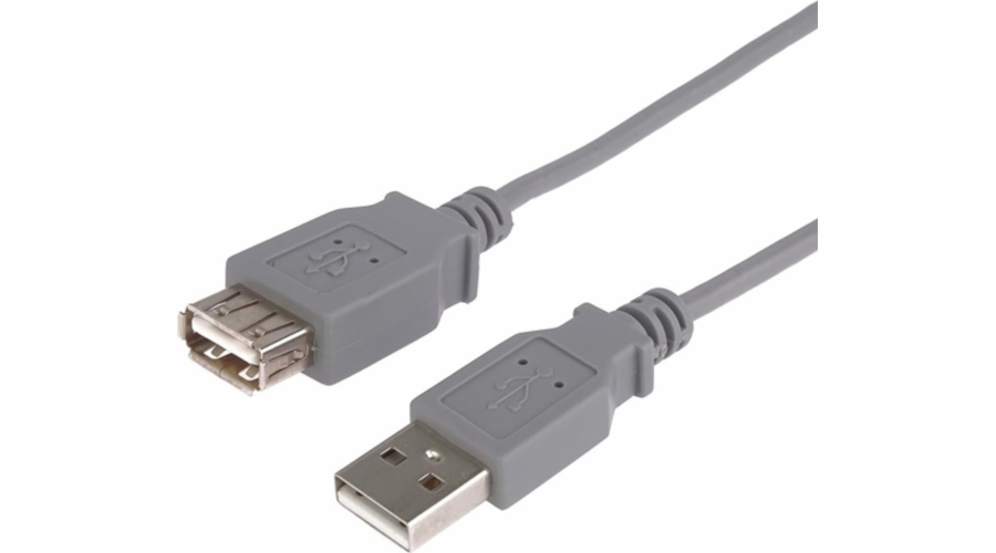Kabel USB Kabel USB (2.0), USB A M - USB A F, 3m, szary
