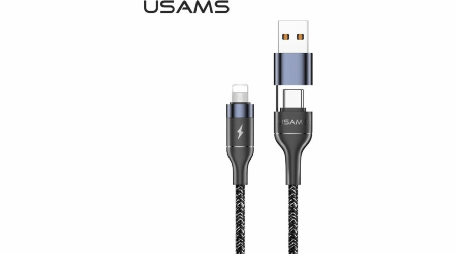 Usams USB kabel USAMS U31 USB-C / USB to lightning kabel 30W PD Fast Charge černá / černá SJ404USB01 (US-SJ404)