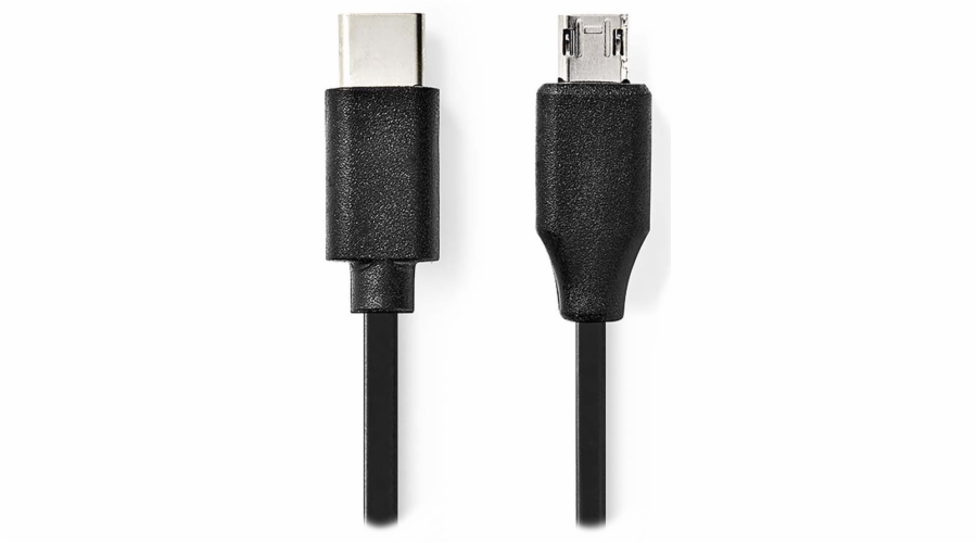 Nedis CCGL60750BK10 propojovací zástrčka USB C - zástrčka USB micro B, 1m NEDIS kabel USB 2.0/ zástrčka USB-C - zástrčka USB micro-B/ černý/ bulk/ 1m