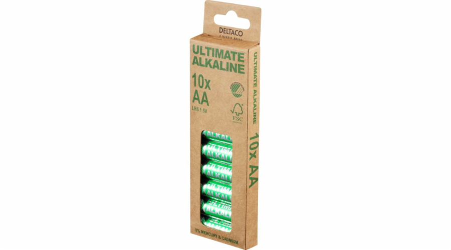 DELTACO ULTIMATE, Baterie alkalické AA, LR06 10ks