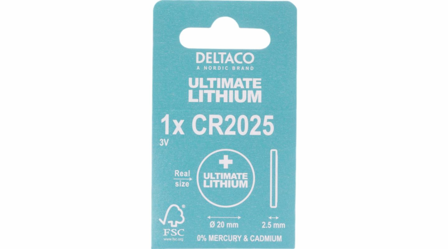 DELTACO Ultimate, Baterie LITHIUM CR2025, 1ks
