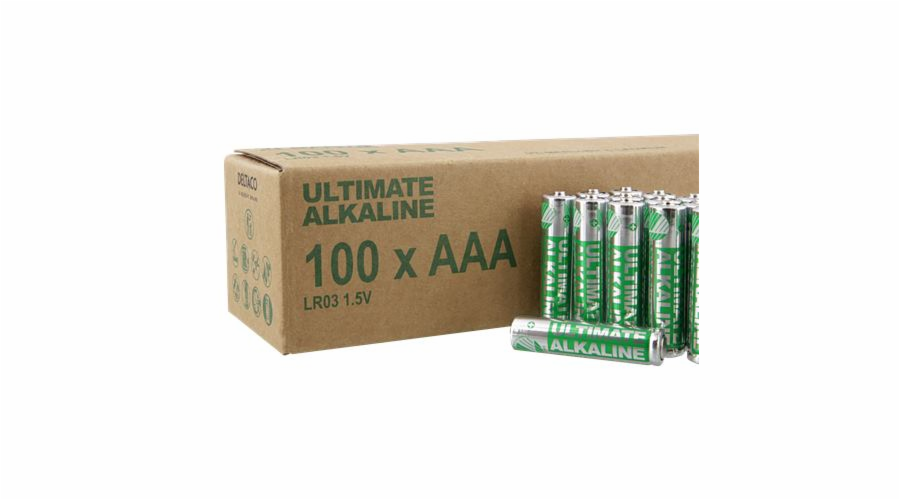 DELTACO ULTIMATE, Baterie alkalické AAA LR03 100ks