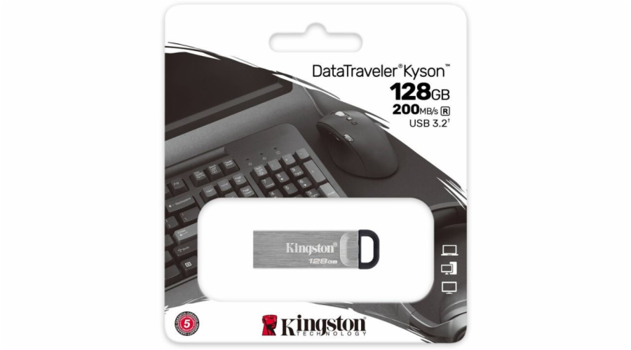 KINGSTON DataTraveler Kyson USB 3.2, 128GB, USB Klíč (DTKN/128GB) ?