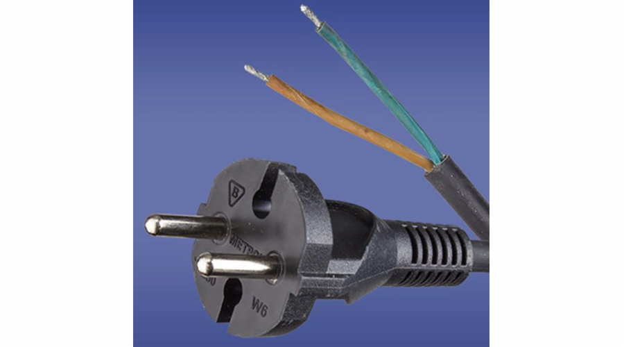 Elektro-Plast W-6 propojovací kabel 2 x 1,5 mm2 černý s rovnou zástrčkou 3m (51.919)