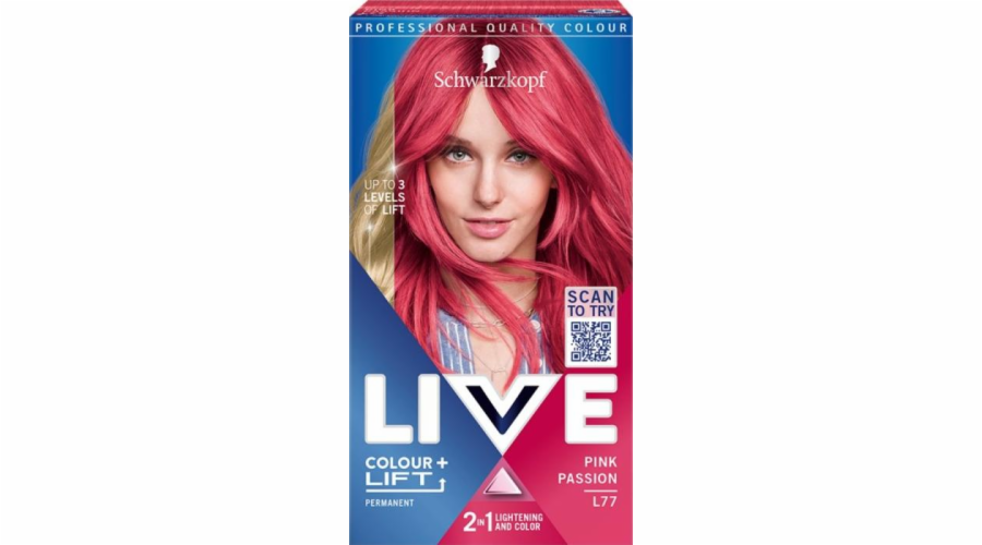 Schwarzkopf SCHWARZKOPF_Live Color Lift 2v1 zesvětlující a barvící barva na vlasy L77 Pink Passion