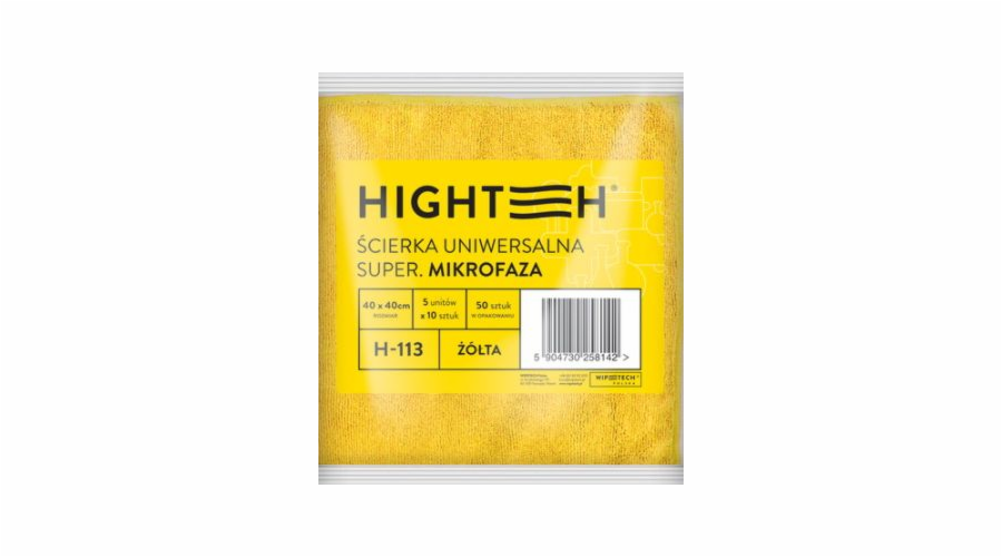 Hightech Hightech - Univerzální utěrka z mikrovlákna, 40x40 cm - Žlutá