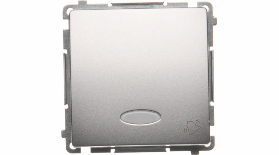 Contact-Simon Simon Základní jedno zvonkové tlačítko s podsvícením 10AX 250V matná stříbrná (BMD1L.01/43)