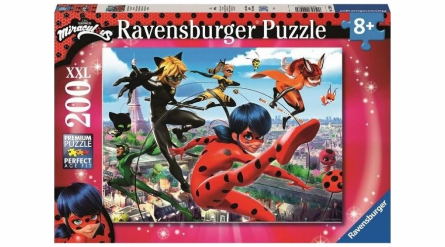 Puzzle Ravensburger 200 dílků Zázračná beruška a kočka Noir