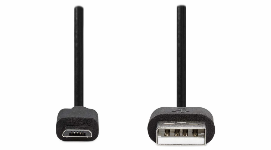 NEDIS kabel USB 2.0/ zástrčka USB-A - zástrčka micro-B/ černý/ bulk/ 2m