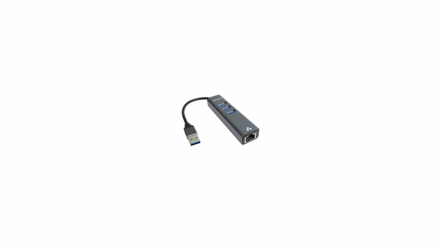 PREMIUMCORD Adaptér USB3.0 - LAN RJ45 ETHERNET 10/100/1000 MBIT + 3x USB3.0 port