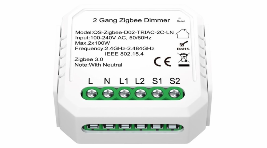 IMMAX NEO SMART kontroler stmívatelný V5 2-tlačítkový Zigbee 3.0, TUYA