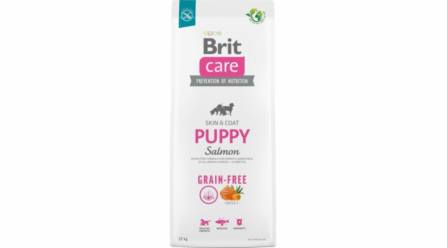 Dry food for puppies and young dogs of all breeds (4 weeks - 12 months).Brit Care Dog Grain-Free Puppy Salmon 12kg