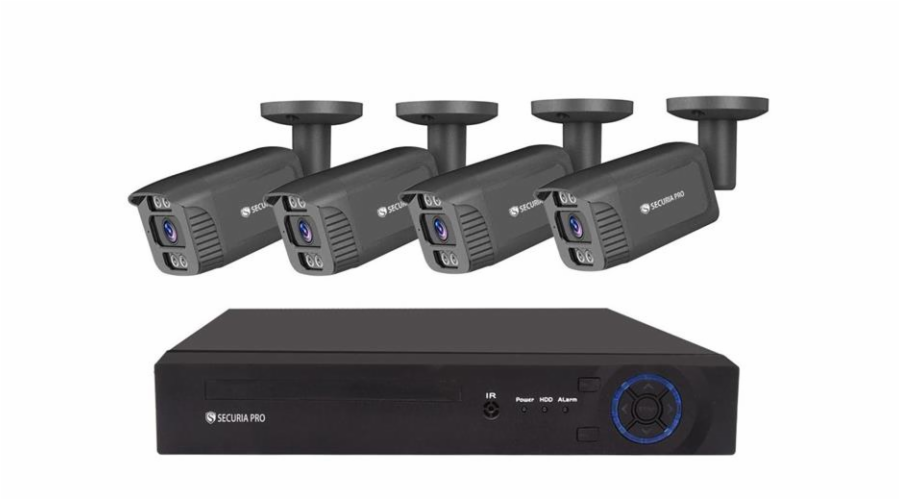 Kamerový set Securia Pro NVR4CHV4S-B IP, 4Mpx, 4 kamery, PoE NVR, černá