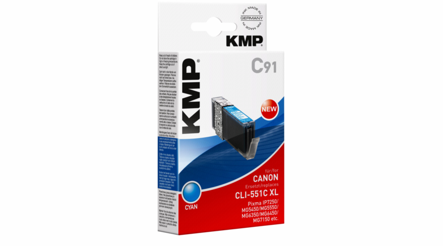 KMP C91 cartridge modra komp. s Canon CLI-551 C XL