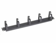 19" vyvazovací panel 1U, 5x kovový úchyt, 70mm výška úchytu, černý
