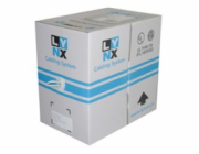 FTP kabel LYNX, Cat6, drát, PVC, Dca, šedý, 305m cívka