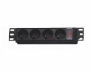 XtendLan ZASUVKA4-10 Rozvodný panel, 10", 4x 230V, ČSN, vypínač ZASUVKA4-10 XtendLan 10 rozvodný panel 4x 230V, ČSN, vypínač