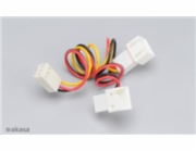 AKASA kabel  rozdvojka napájení 3pin fan na 2x 3pin