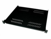 XtendLan 19" police s perforací 1U/400mm, nosnost 25kg, černá
