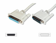 Digitus Prodlužovací kabel datového přenosu, sériový/paralelní, D-Sub25, samec/samice, 10,0 m,  lisovaný, 