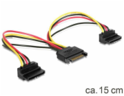 Delock napájecí kabel SATA 15-pin na 2xSATA HDD - pravoúhlý