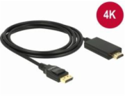 Delock - Kabel adaptéru - DisplayPort s piny (male) do HDMI s piny (male) - 1 m - trojnásobně stíněná kroucená dvoulinka - černá - pasivní