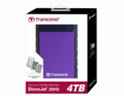 TRANSCEND externí HDD 2,5" USB 3.0 StoreJet 25H3P, 4TB, Purple (nárazuvzdorný)