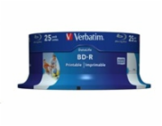 VERBATIM BD-R SL Datalife HTL (25-pack)Blu-Ray/Spindle/6x/25GB Wide Printable