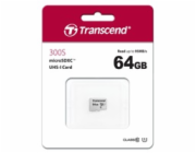 TRANSCEND MicroSDXC karta 64GB 300S, UHS-I U1, bez adaptéru