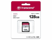 TRANSCEND SDXC karta 128GB 300S, UHS-I U3 V30 (R:100W:25 MB/s)