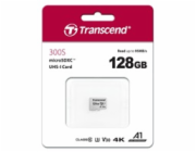 Transcend 128GB microSDXC 300S UHS-I U3 V30 A1 3D TLC (Class 10) paměťová karta (bez adaptéru), 95MB/s R, 45MB/s W