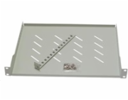 LEXI-Net 19" police s perforací 1U/350mm, nosnost 45kg, zadní nastavitelný úchyt, šedá