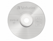 1x100 Verbatim DVD-R 4,7GB 16x Speed, matny stribrna