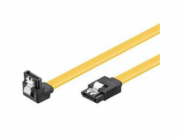 Kabel k HDD PremiumCord 0,2m SATA 3.0 datový kabel 1.5GBs / 3GBs / 6GBs, kov.západka, 90°