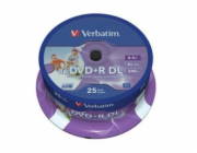 1x25 Verbatim DVD+R Double Layer 8x Speed, printable, 8,5GB