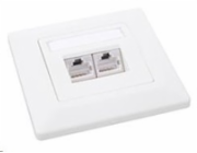 Solarix Zásuvka CAT6 STP 2 x RJ45 pod omítku bílá SX9-2-6-STP-WH