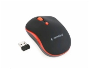Gembird MUSW-4B-03-R/Cestovní/Optická/1 600 DPI/Bezdrátová USB/Černá-červená