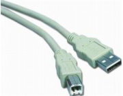 Kabel USB 2.0, A-B, 1m, bílý/šedý