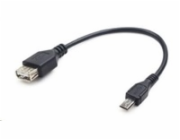 GEMBIRD Kabel USB 2.0 A-Micro B, OTG, 15cm (F/M, pro tablety a smartphone)