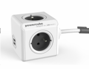 Allocacoc PowerCube Extended USB E(FR), 3m napájecí prodlužovačka 4 AC zásuvky / AC zásuvek
