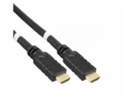 Kabel HDMI High Speed with Ethernet 15m, se zesilovačem, 4K@60Hz, 3x stínění, M/M, zlacené konektory