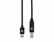 V7 2M USB2-B na kabelu USB-C Černá