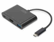 Víceportový rozbočovač Digitus USB 3.2 Gen 1, zástrčka USB-C > zásuvka USB-A + USB-C + zásuvka HDMI, rozbočovač USB
